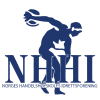 Logo for NHHI, Norges Handelshøyskoles Idrettsforening, med en tegnet idrettsutøver.