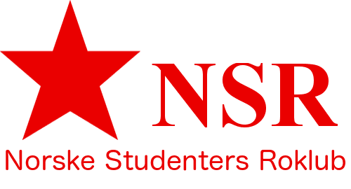 Logo for Norske Studenters Roklub (NSR) med en rød stjerne.