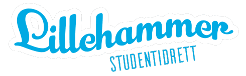 Logo for Lillehammer Studentidrett i blå håndskrift.